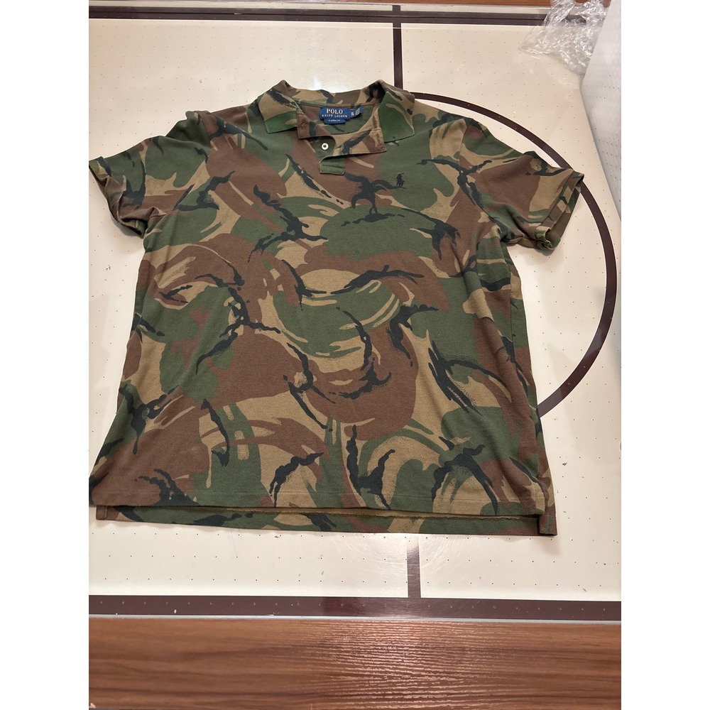 1279 Polo Ralph Lauren Mens XL Classic Fit Camo Cotton Short Sleeve Polo Shirt
